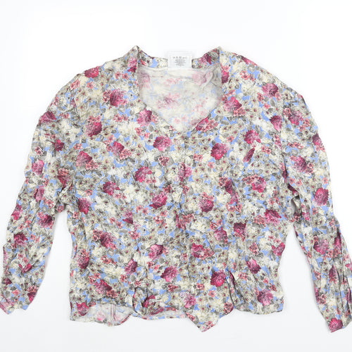 Set & Match Womens Multicoloured Floral Viscose Basic Blouse Size 20 V-Neck
