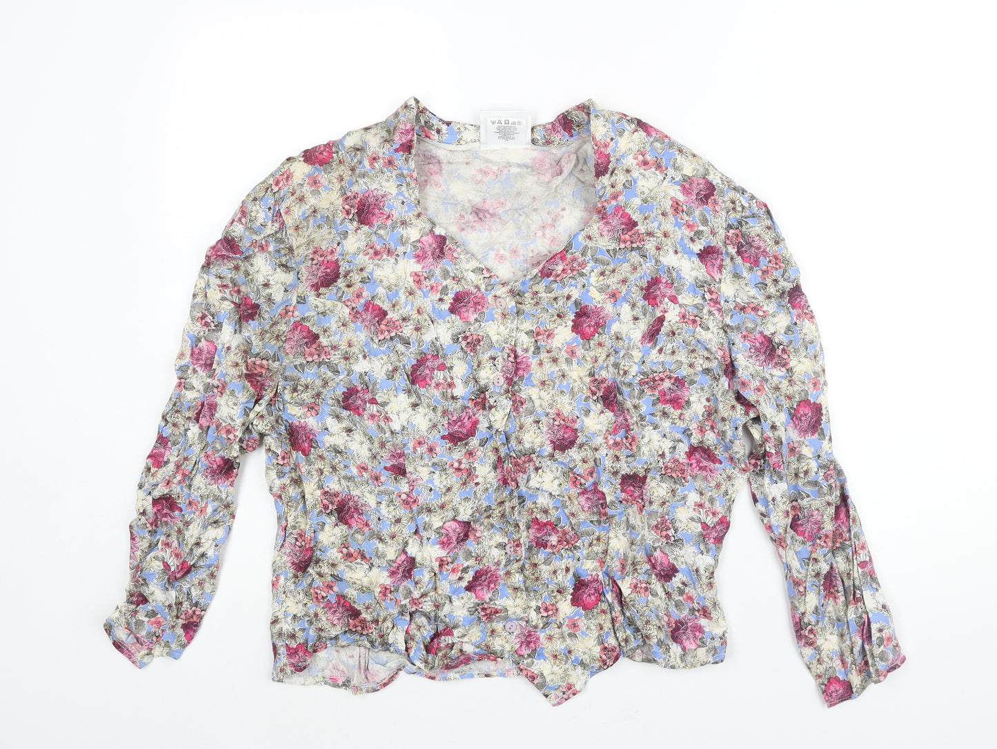 Set & Match Womens Multicoloured Floral Viscose Basic Blouse Size 20 V-Neck