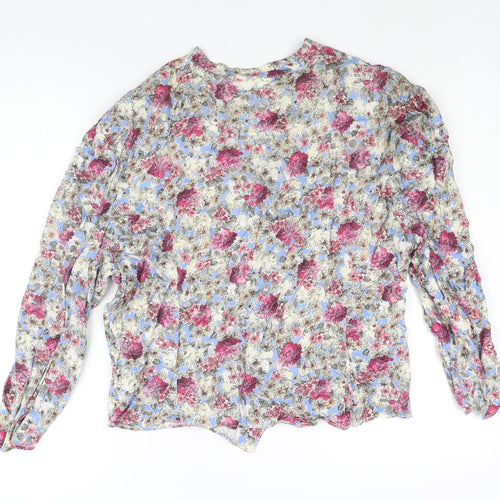 Set & Match Womens Multicoloured Floral Viscose Basic Blouse Size 20 V-Neck