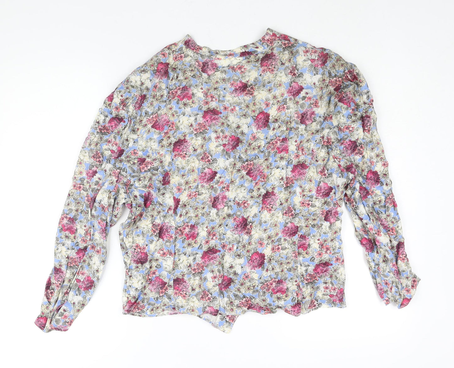 Set & Match Womens Multicoloured Floral Viscose Basic Blouse Size 20 V-Neck