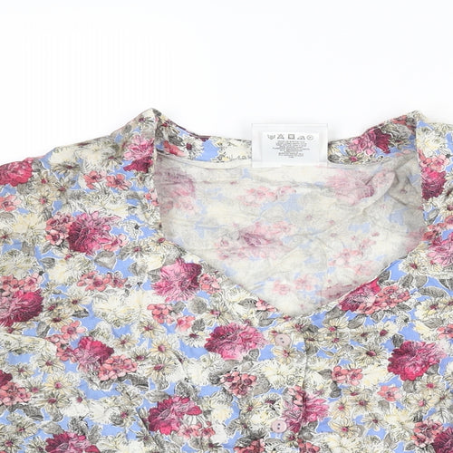 Set & Match Womens Multicoloured Floral Viscose Basic Blouse Size 20 V-Neck