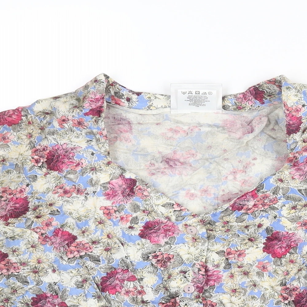 Set & Match Womens Multicoloured Floral Viscose Basic Blouse Size 20 V-Neck