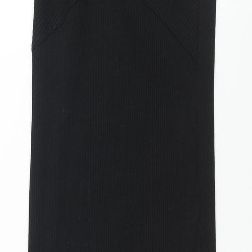 Zara Womens Black Polyester Bodycon Size M V-Neck Pullover