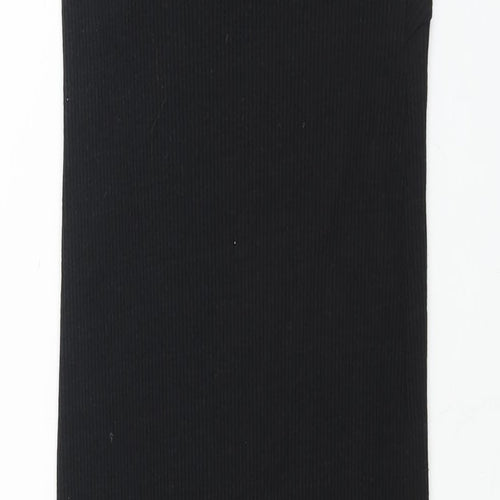 Zara Womens Black Polyester Bodycon Size M V-Neck Pullover