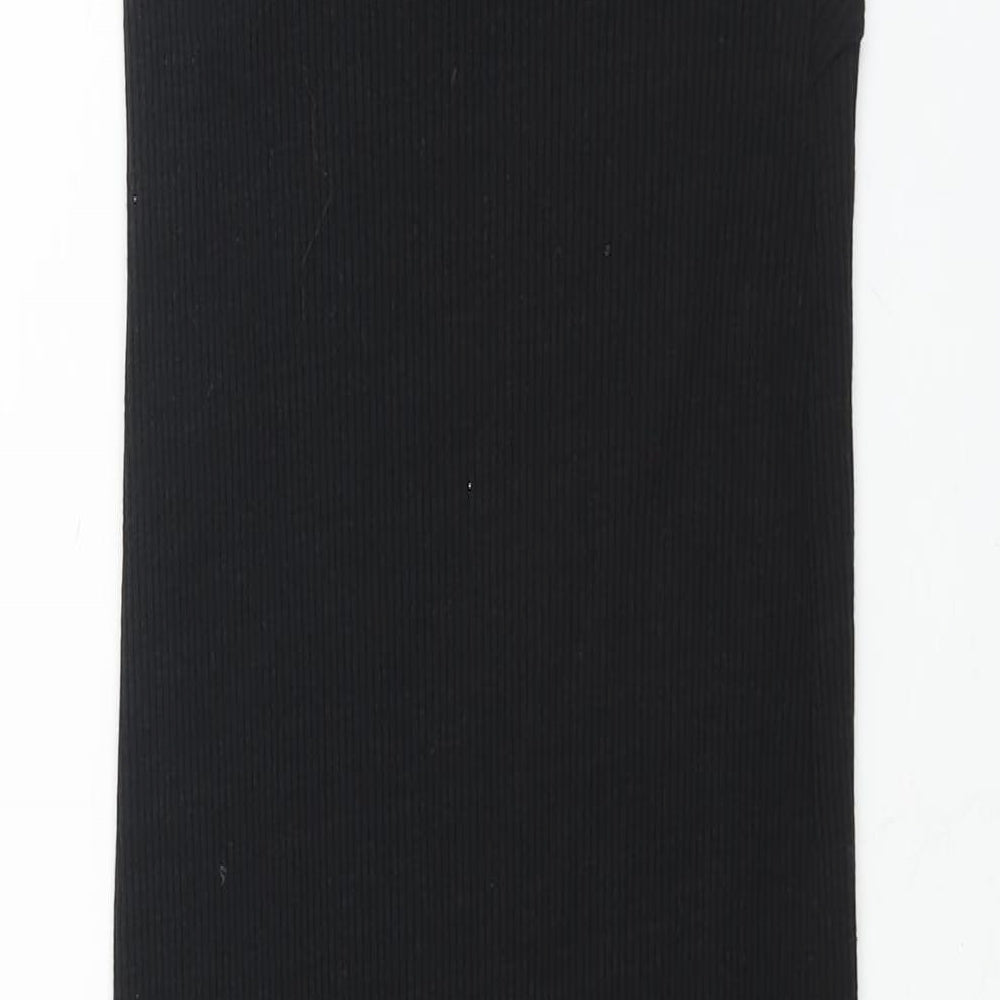 Zara Womens Black Polyester Bodycon Size M V-Neck Pullover