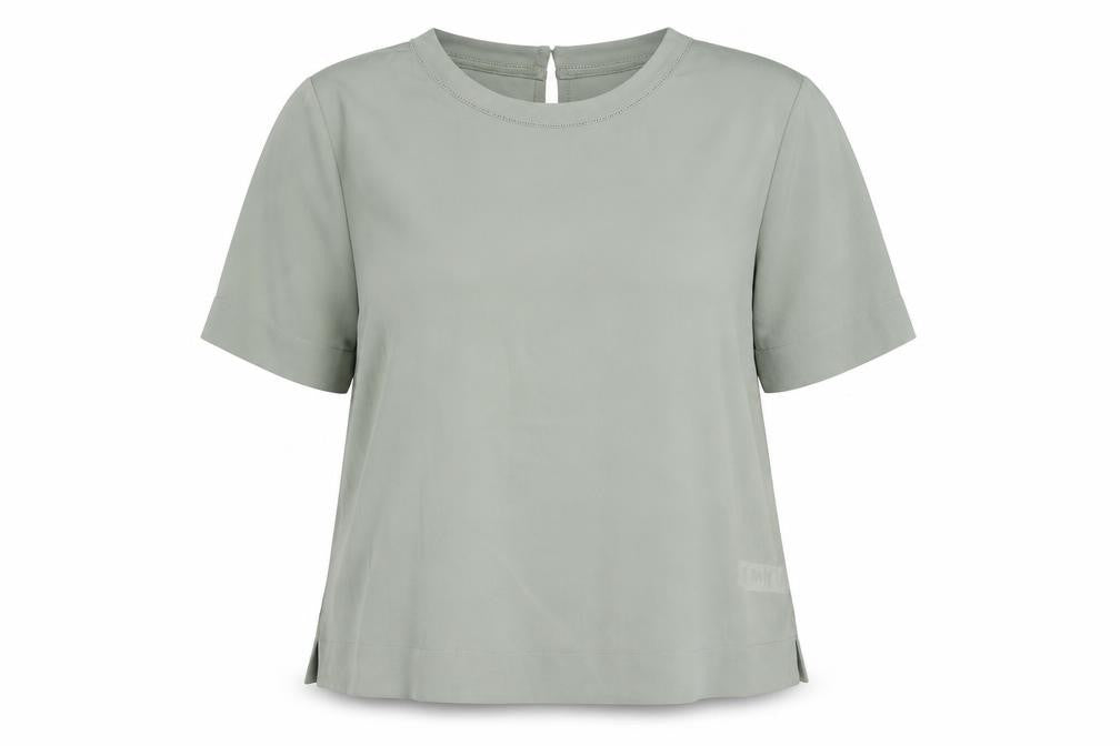 Marks & Spencer Womens Green Polyester Basic Blouse Size 12 Round Neck