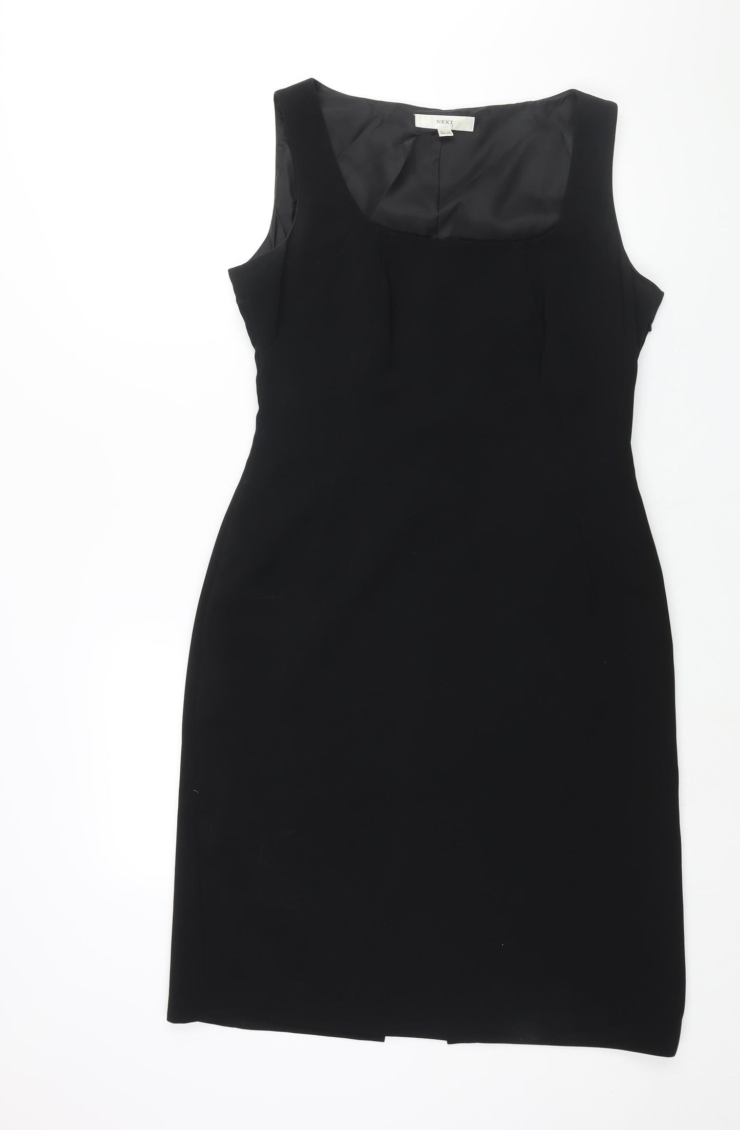 NEXT Womens Black Polyester Sheath Size 14 Scoop Neck Zip