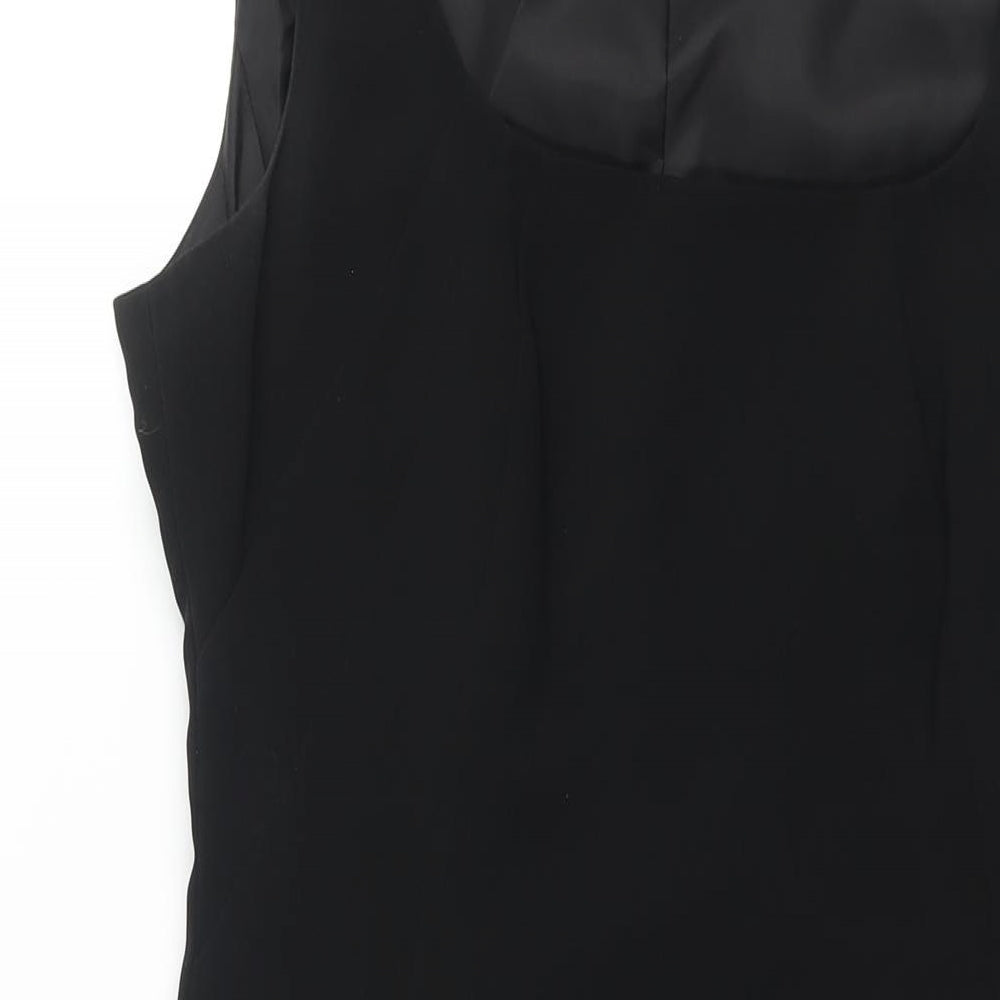 NEXT Womens Black Polyester Sheath Size 14 Scoop Neck Zip