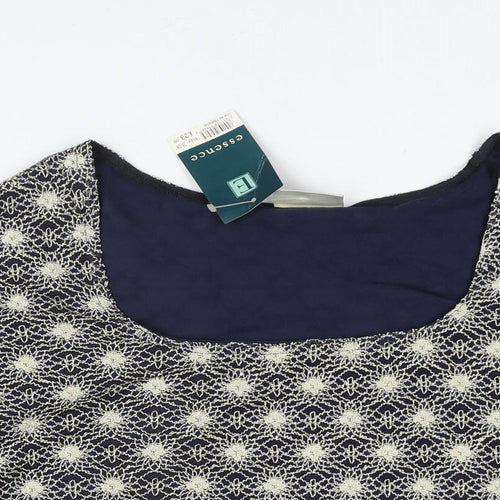 essence Womens Gold Geometric Polyester Basic Blouse Size 26 Round Neck - Size 26-28