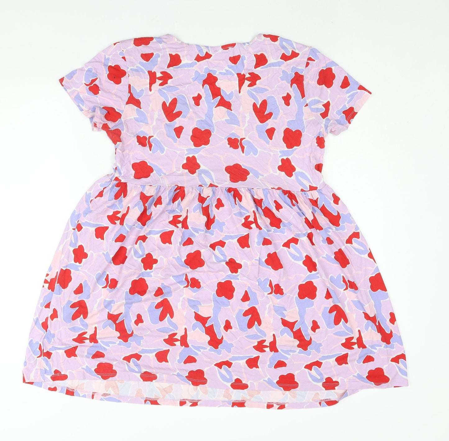 Lefties Womens Multicoloured Geometric Viscose A-Line Size L V-Neck Pullover