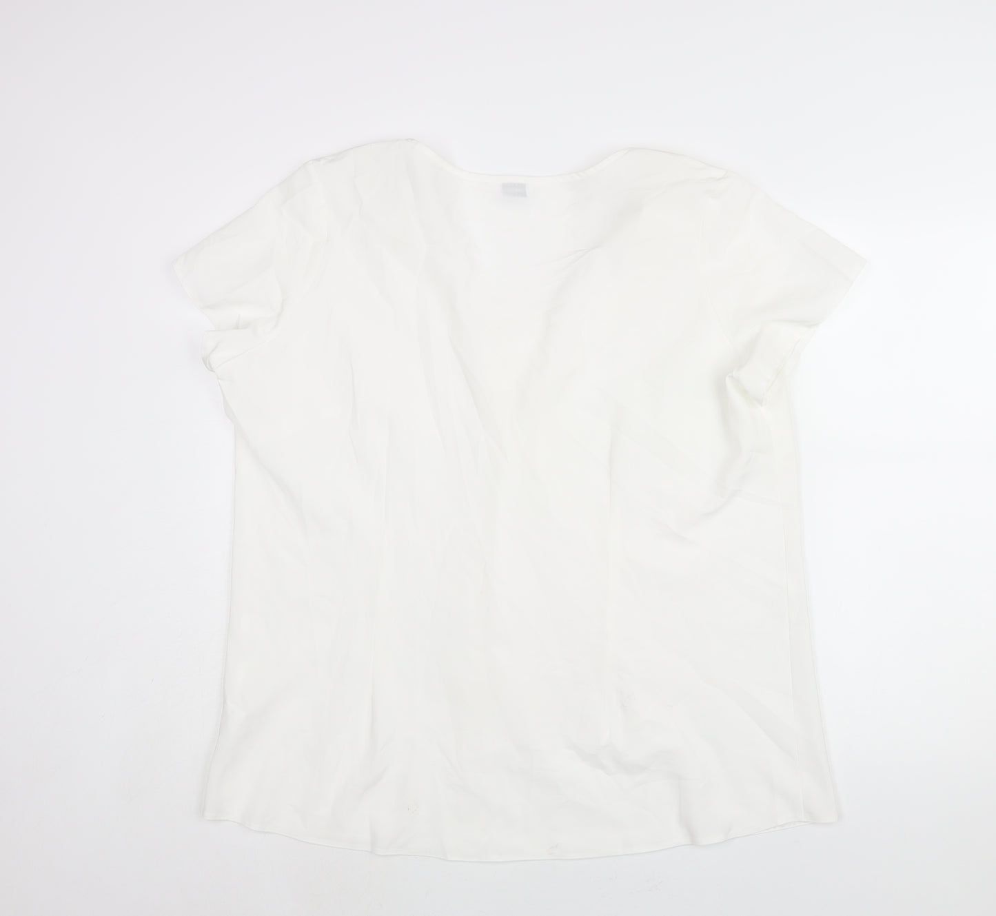 Wardrobe Womens White Polyester Basic Blouse Size 22 V-Neck