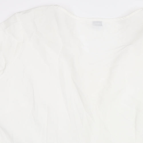 Wardrobe Womens White Polyester Basic Blouse Size 22 V-Neck