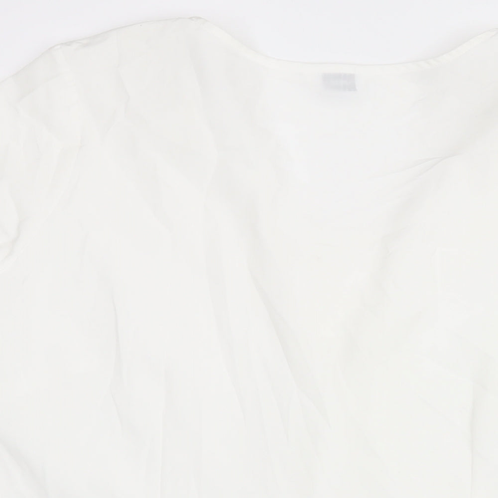 Wardrobe Womens White Polyester Basic Blouse Size 22 V-Neck