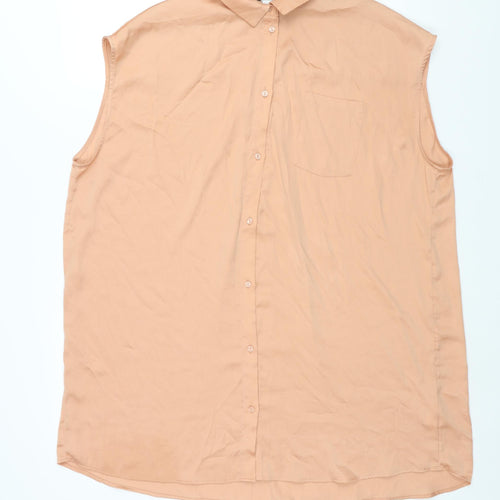 Monki Womens Pink Polyester Shirt Dress Size S Collared Button