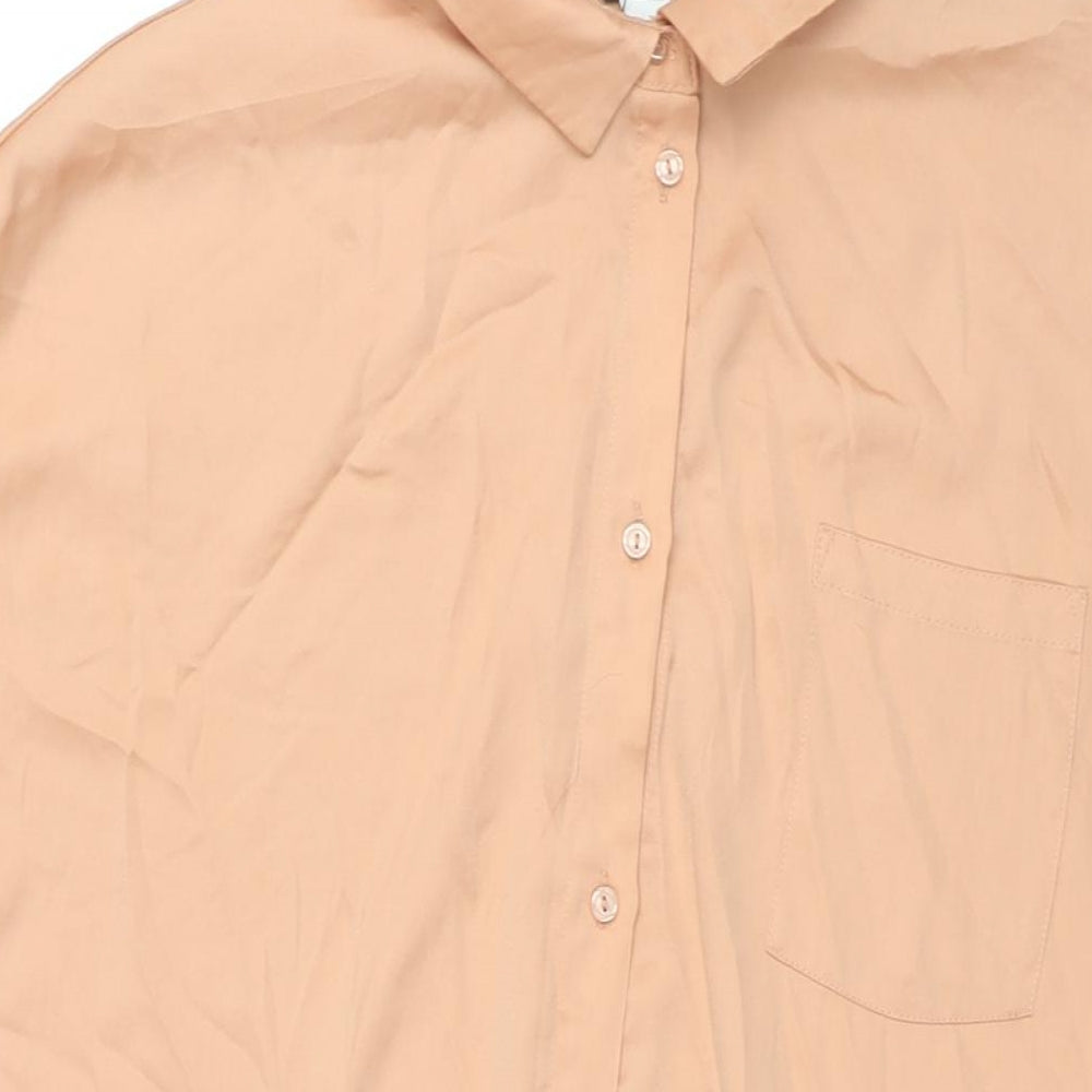 Monki Womens Pink Polyester Shirt Dress Size S Collared Button