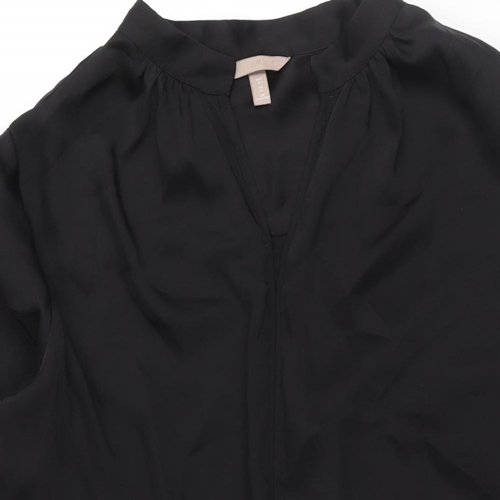 H&M Womens Black Polyester Shift Size XL V-Neck Pullover
