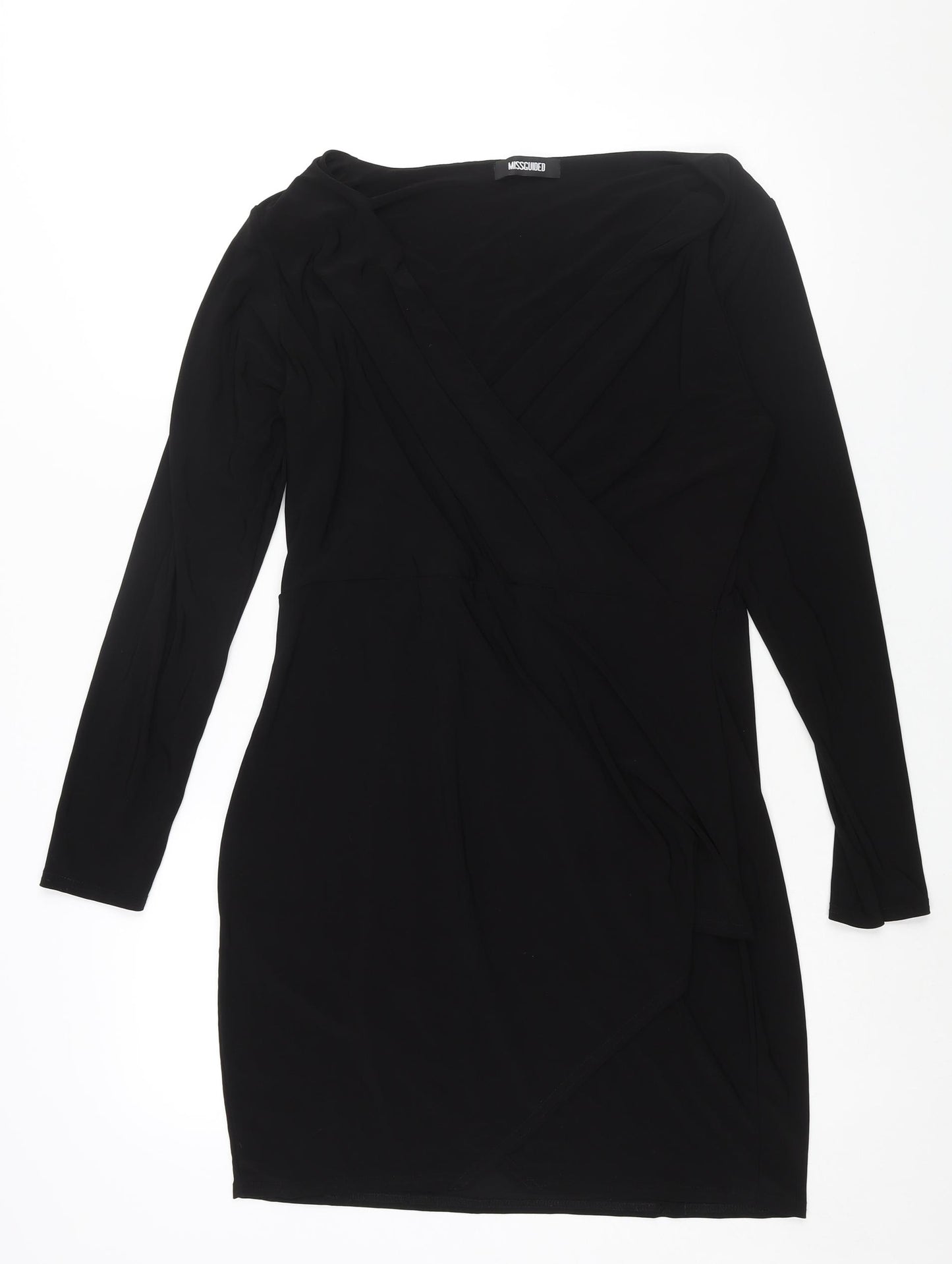 Missguided Womens Black Polyester Shift Size 16 V-Neck Pullover