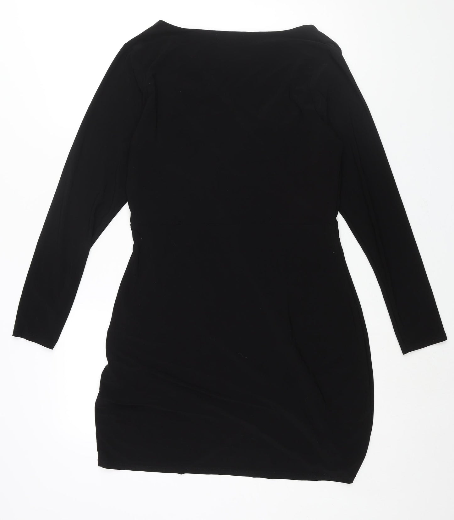 Missguided Womens Black Polyester Shift Size 16 V-Neck Pullover