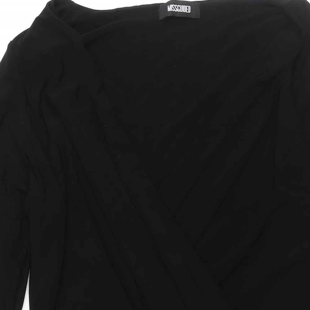 Missguided Womens Black Polyester Shift Size 16 V-Neck Pullover
