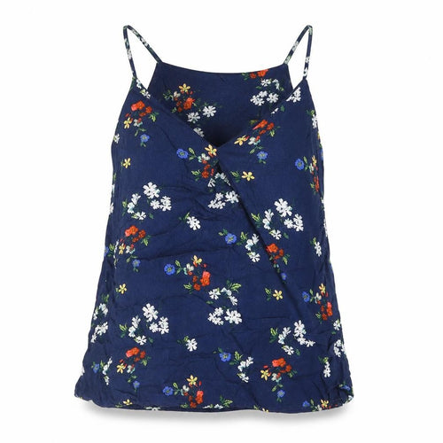 Warehouse Womens Blue Floral Viscose Camisole Blouse Size 6 V-Neck