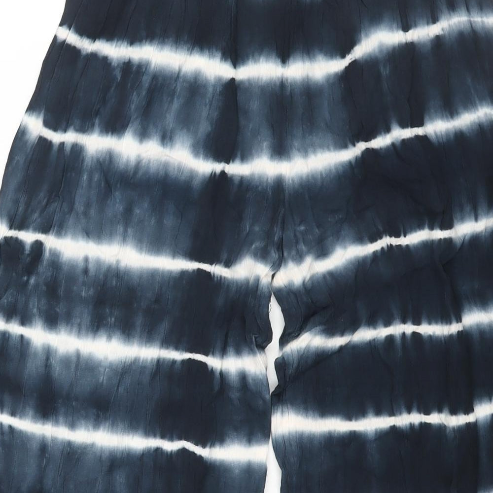 Marks and Spencer Girls Blue Tie Dye Viscose Cropped Trousers Size 7-8 Years Regular Pullover