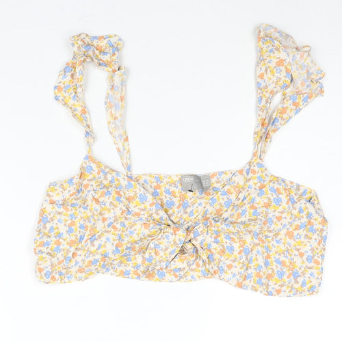 ASOS Womens Multicoloured Floral Viscose Cropped Blouse Size 18 Sweetheart