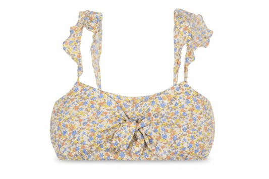 Front view of ASOS women’s multicoloured floral viscose cropped blouse, size UK 18, sweetheart
