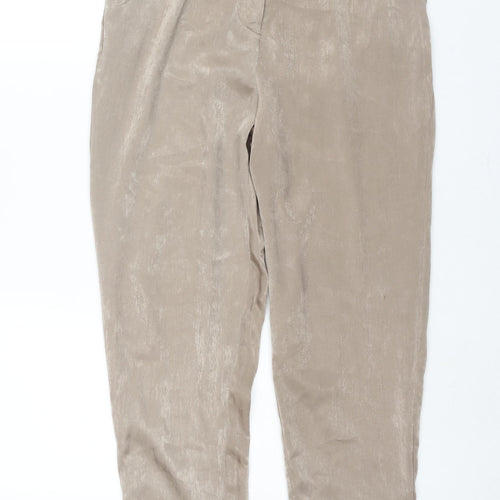 Missguided Womens Brown Polyester Trousers Size 10 L30 in Regular Zip