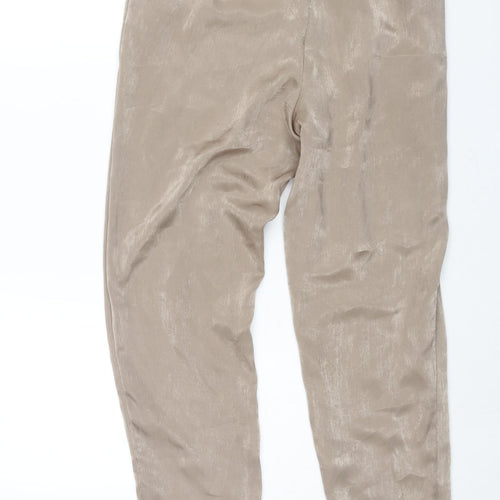 Missguided Womens Brown Polyester Trousers Size 10 L30 in Regular Zip