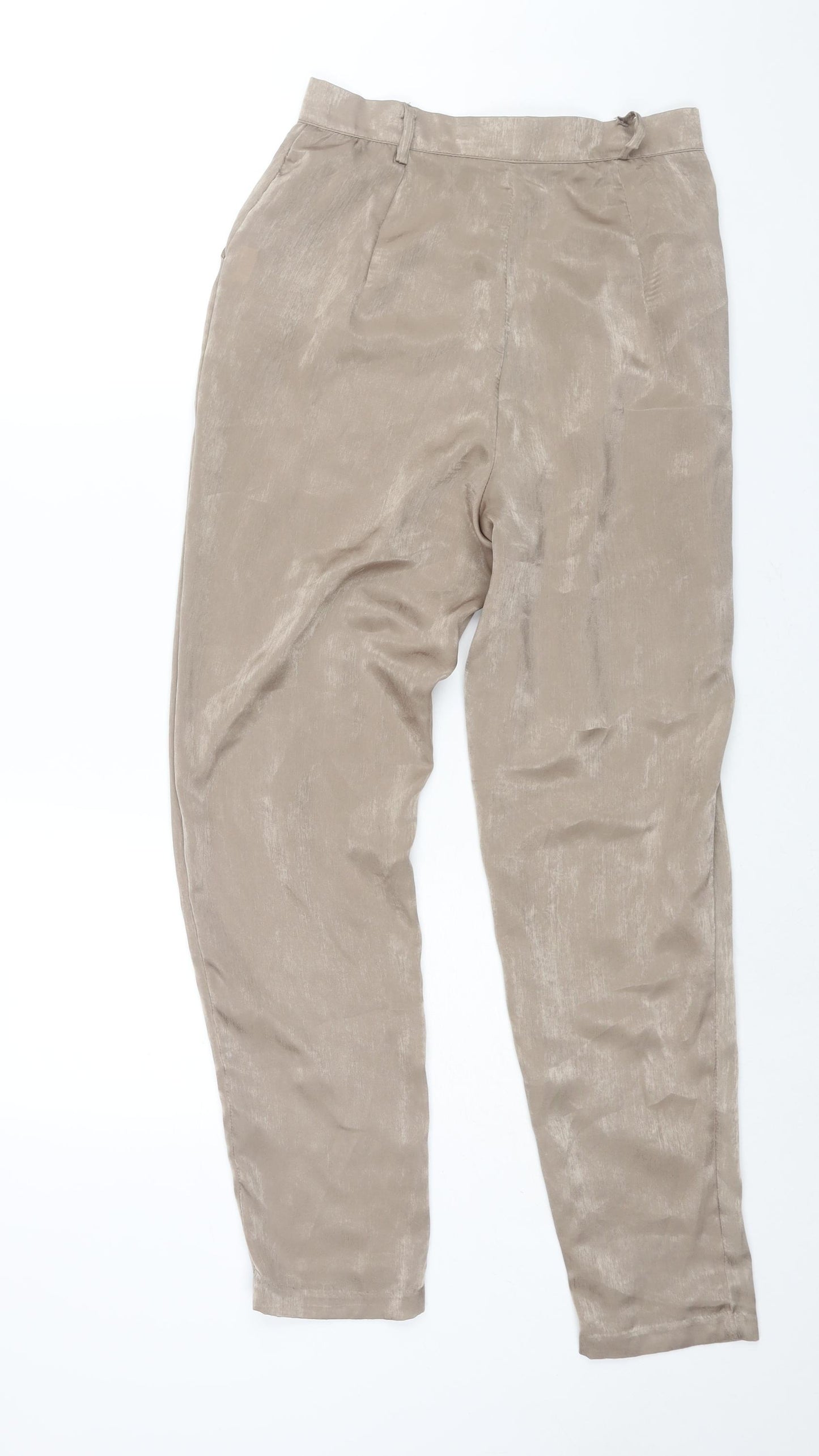 Missguided Womens Brown Polyester Trousers Size 10 L30 in Regular Zip