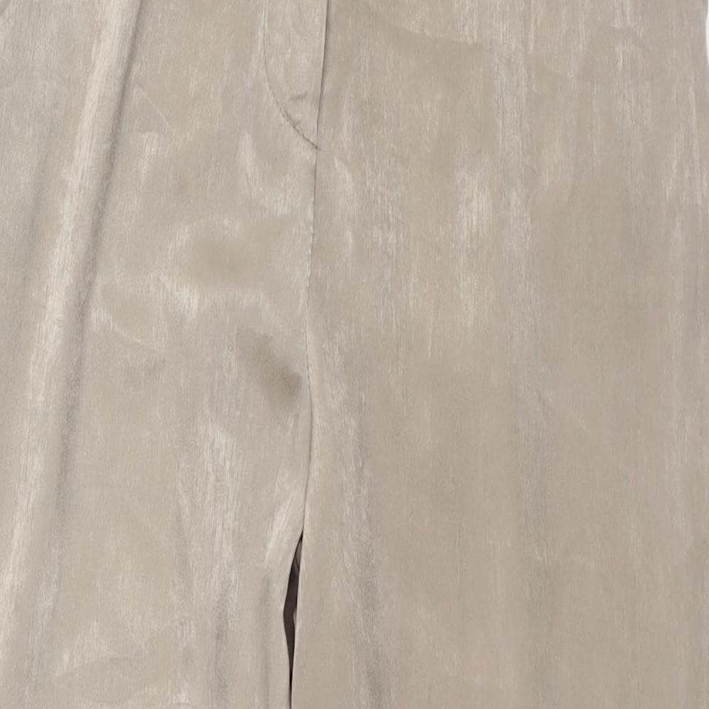 Missguided Womens Brown Polyester Trousers Size 10 L30 in Regular Zip