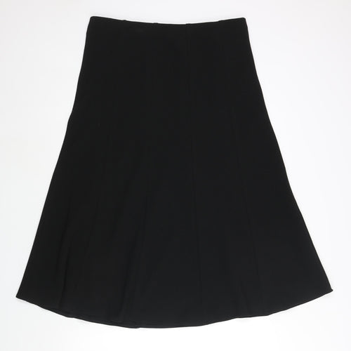 Marks and Spencer Womens Black Polyester A-Line Skirt Size 16