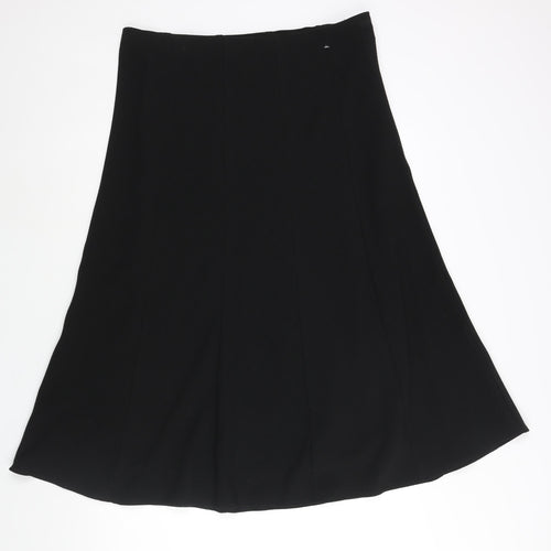 Marks and Spencer Womens Black Polyester A-Line Skirt Size 16