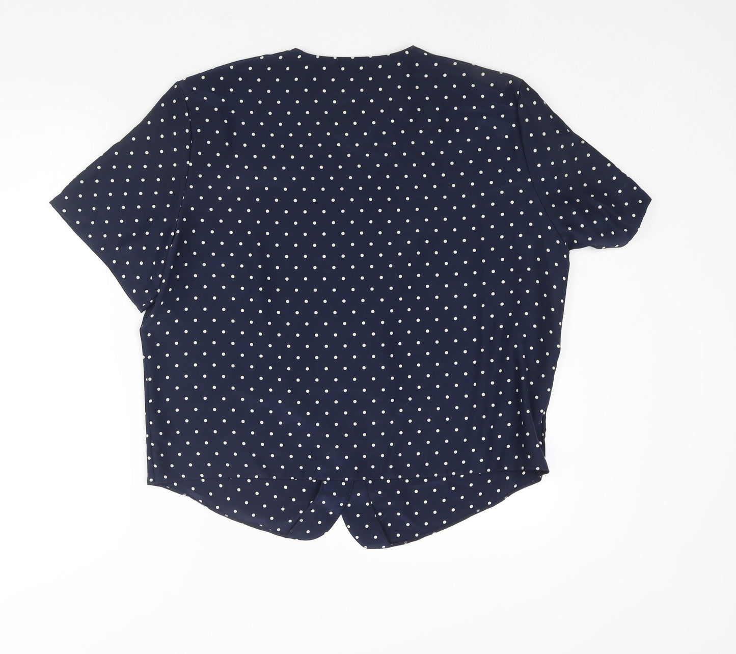 St Michael Womens Black Polka Dot Polyester Basic Blouse Size 20 V-Neck