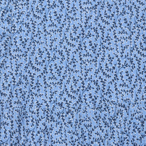 Seasalt Womens Blue Geometric Viscose Shift Size 18 Round Neck Button - Smocked
