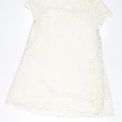 NEXT Womens White Polyester A-Line Size 16 Scoop Neck Pullover