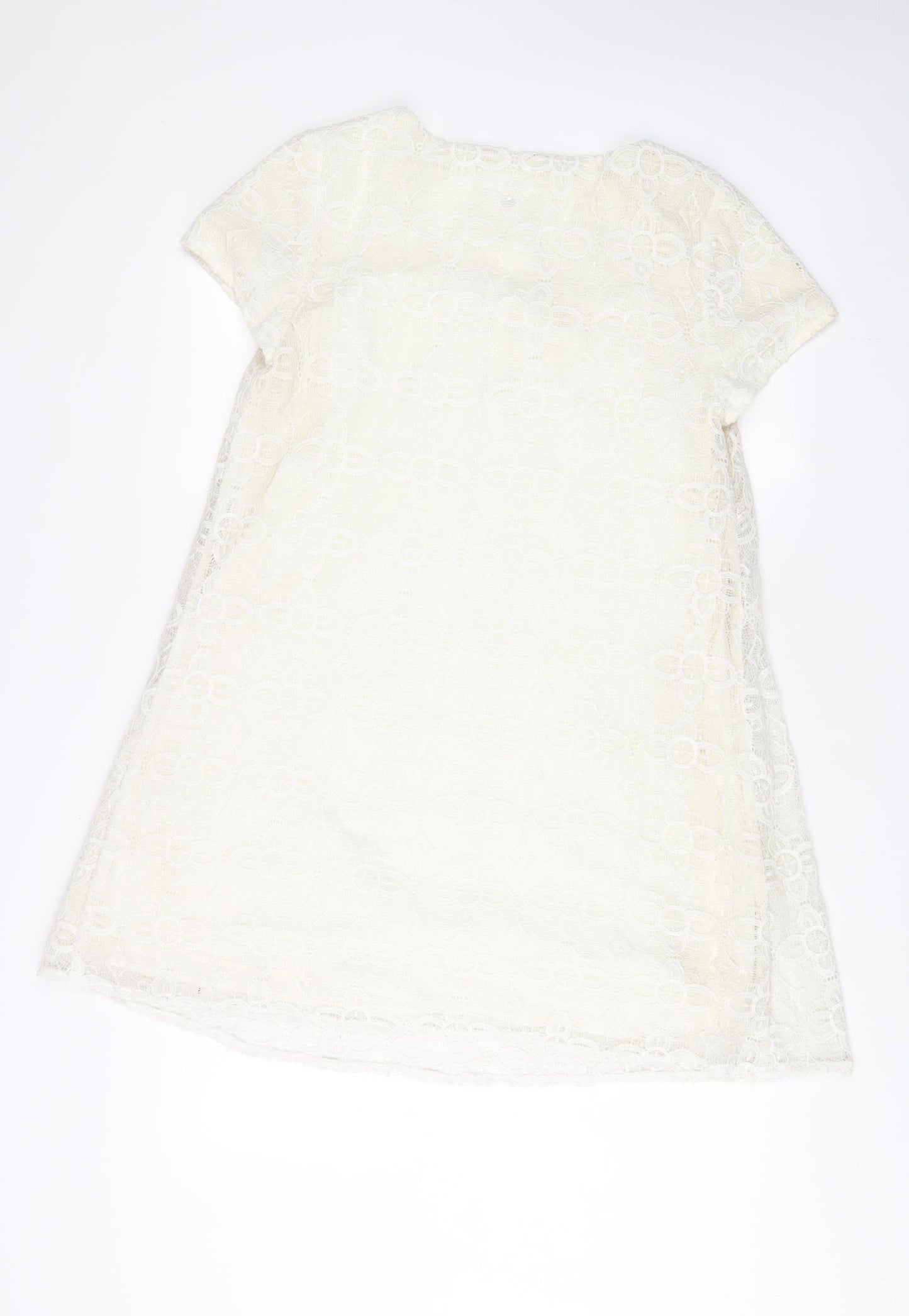 NEXT Womens White Polyester A-Line Size 16 Scoop Neck Pullover