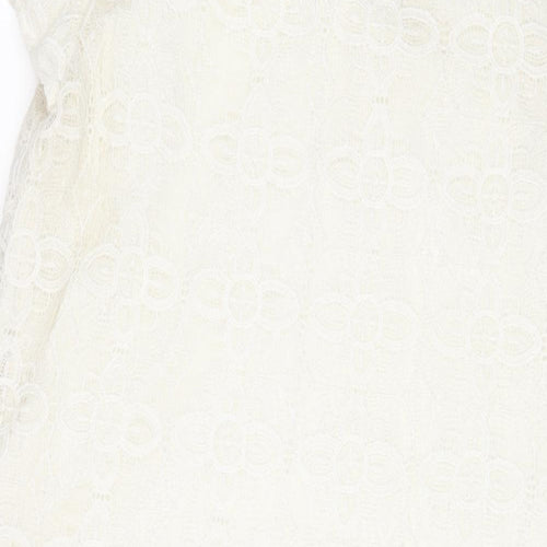 NEXT Womens White Polyester A-Line Size 16 Scoop Neck Pullover
