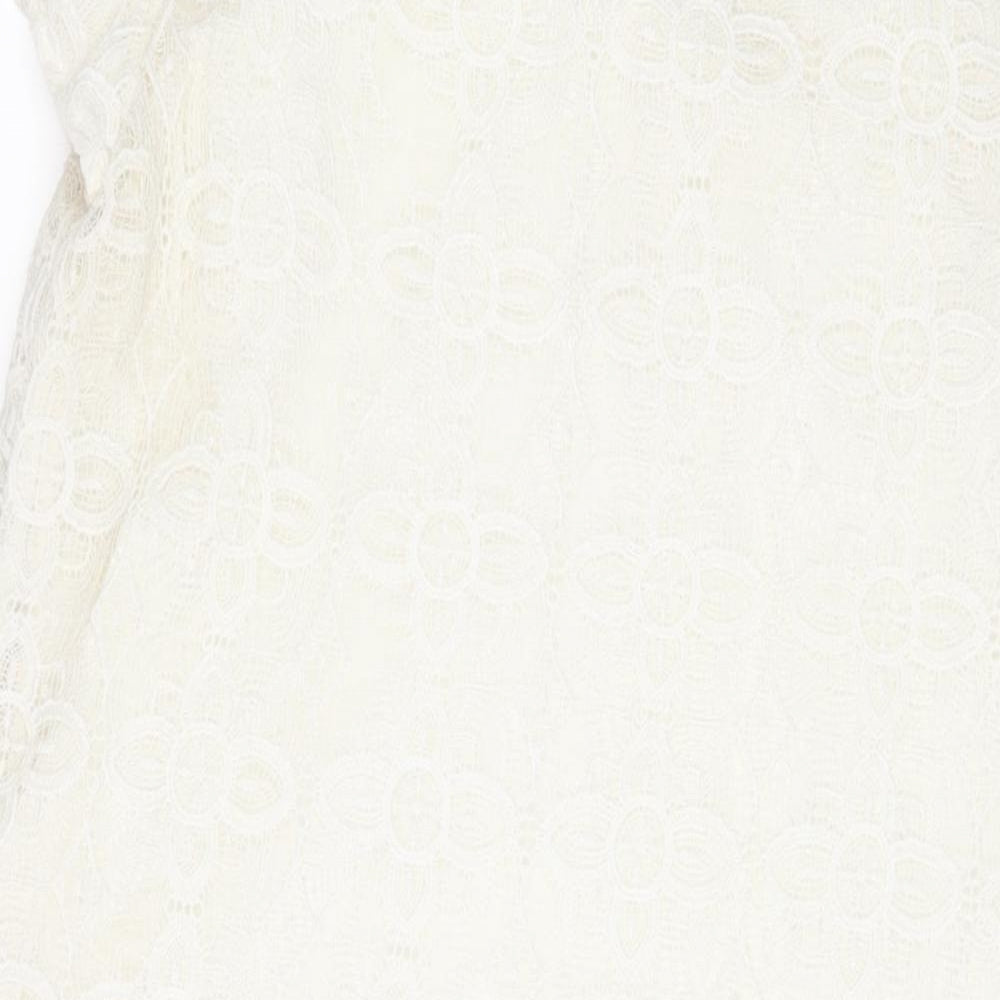 NEXT Womens White Polyester A-Line Size 16 Scoop Neck Pullover