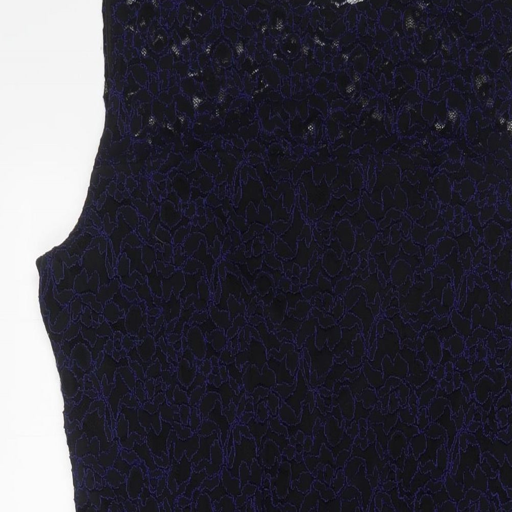 Roman Womens Black Polyamide A-Line Size 16 Boat Neck Pullover