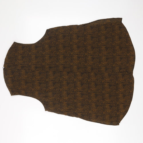 Topshop Womens Brown Geometric Polyester Tunic Tank Size 16 High Neck