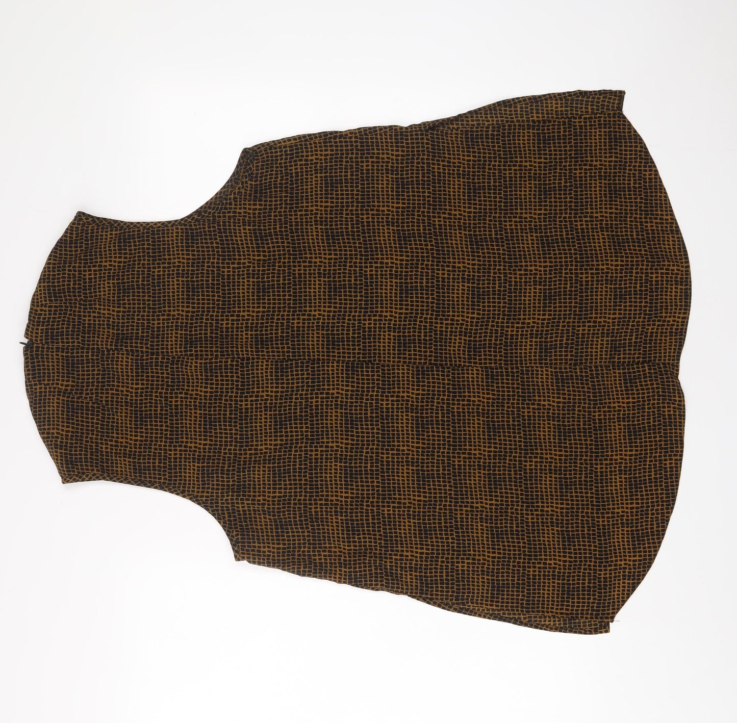 Topshop Womens Brown Geometric Polyester Tunic Tank Size 16 High Neck
