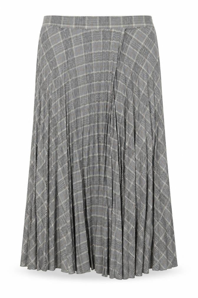Marks and Spencer Womens Grey Plaid Polyester A-Line Skirt Size 12 Zip - Pleated