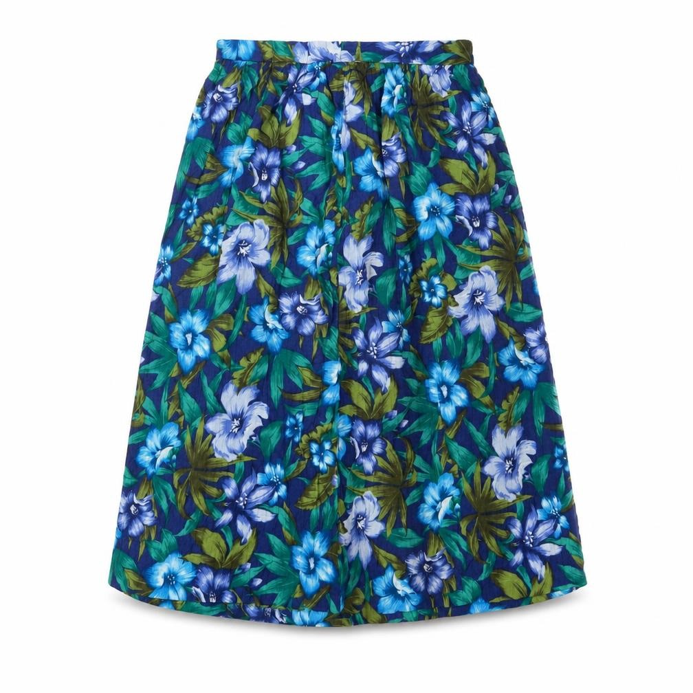 Alred Dunner Womens Multicoloured Floral Viscose A-Line Skirt Size 12 Button