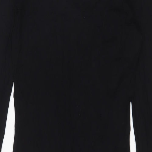 Topshop Womens Black Viscose Bodycon Size 10 Boat Neck Pullover