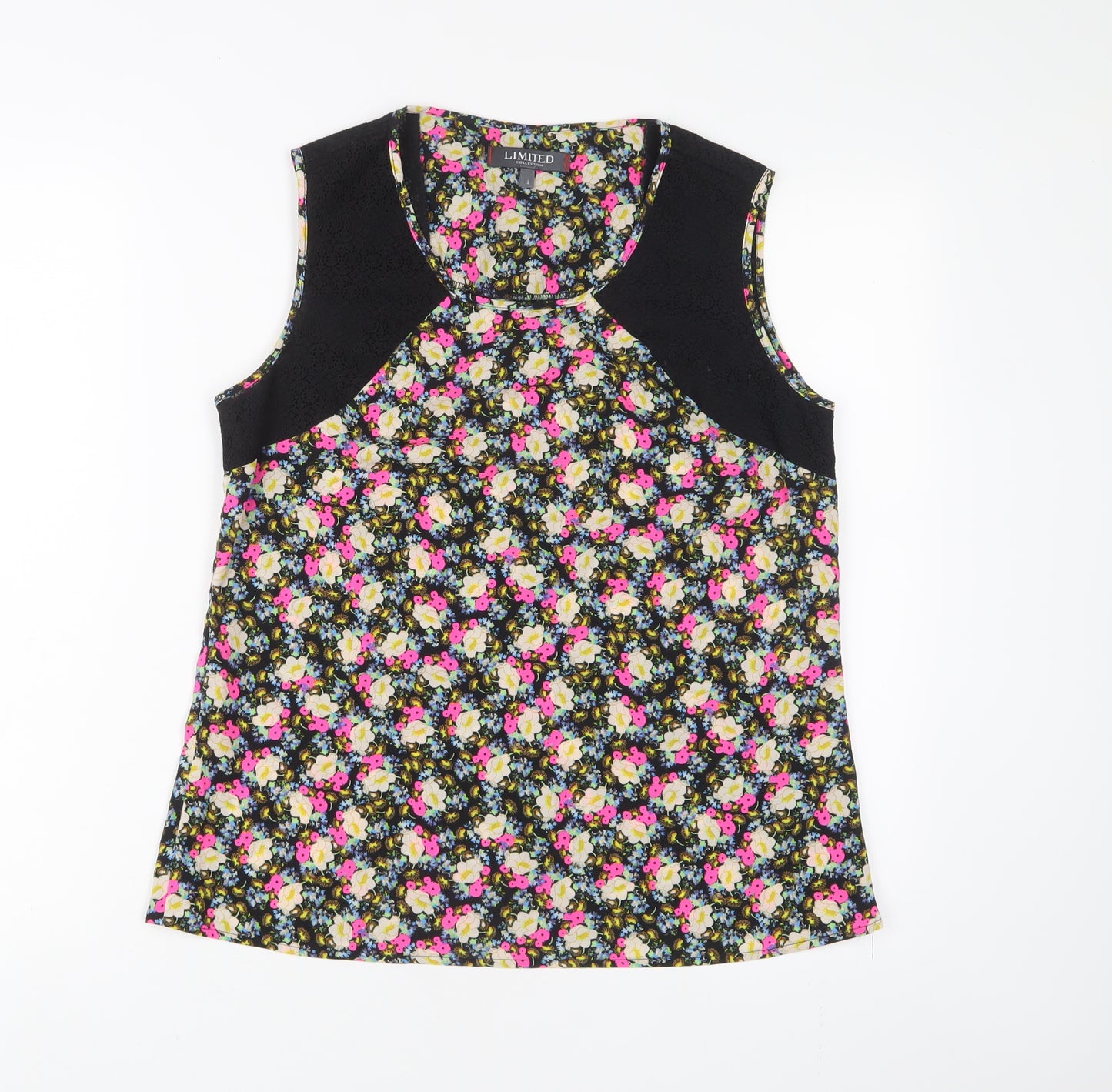 Limited Collection Womens Multicoloured Floral Polyester Basic Tank Size 12 Scoop Neck - Lace
