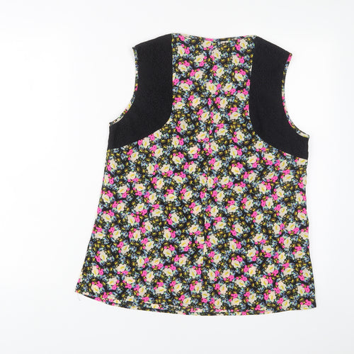 Limited Collection Womens Multicoloured Floral Polyester Basic Tank Size 12 Scoop Neck - Lace