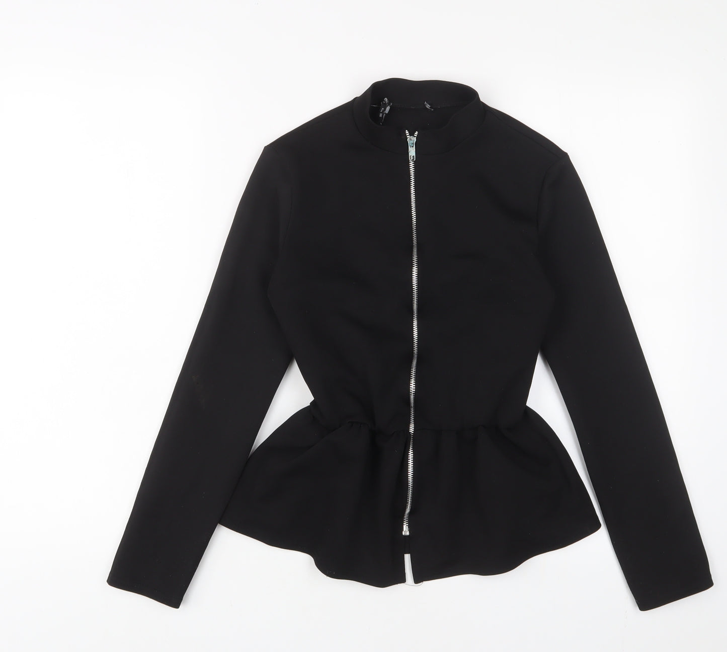 Wallis Womens Black Polyester Basic Blouse Size 8 Round Neck