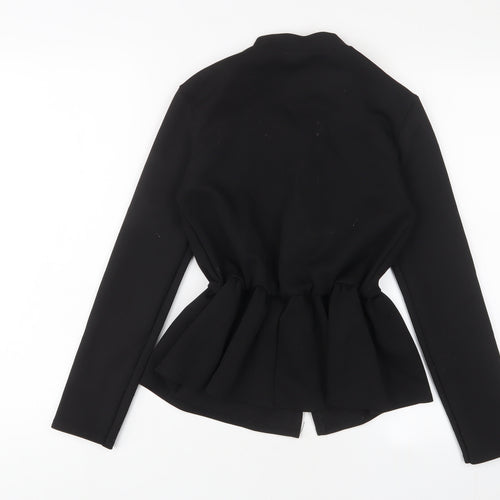 Wallis Womens Black Polyester Basic Blouse Size 8 Round Neck