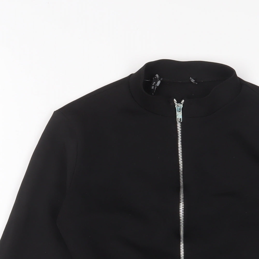 Wallis Womens Black Polyester Basic Blouse Size 8 Round Neck